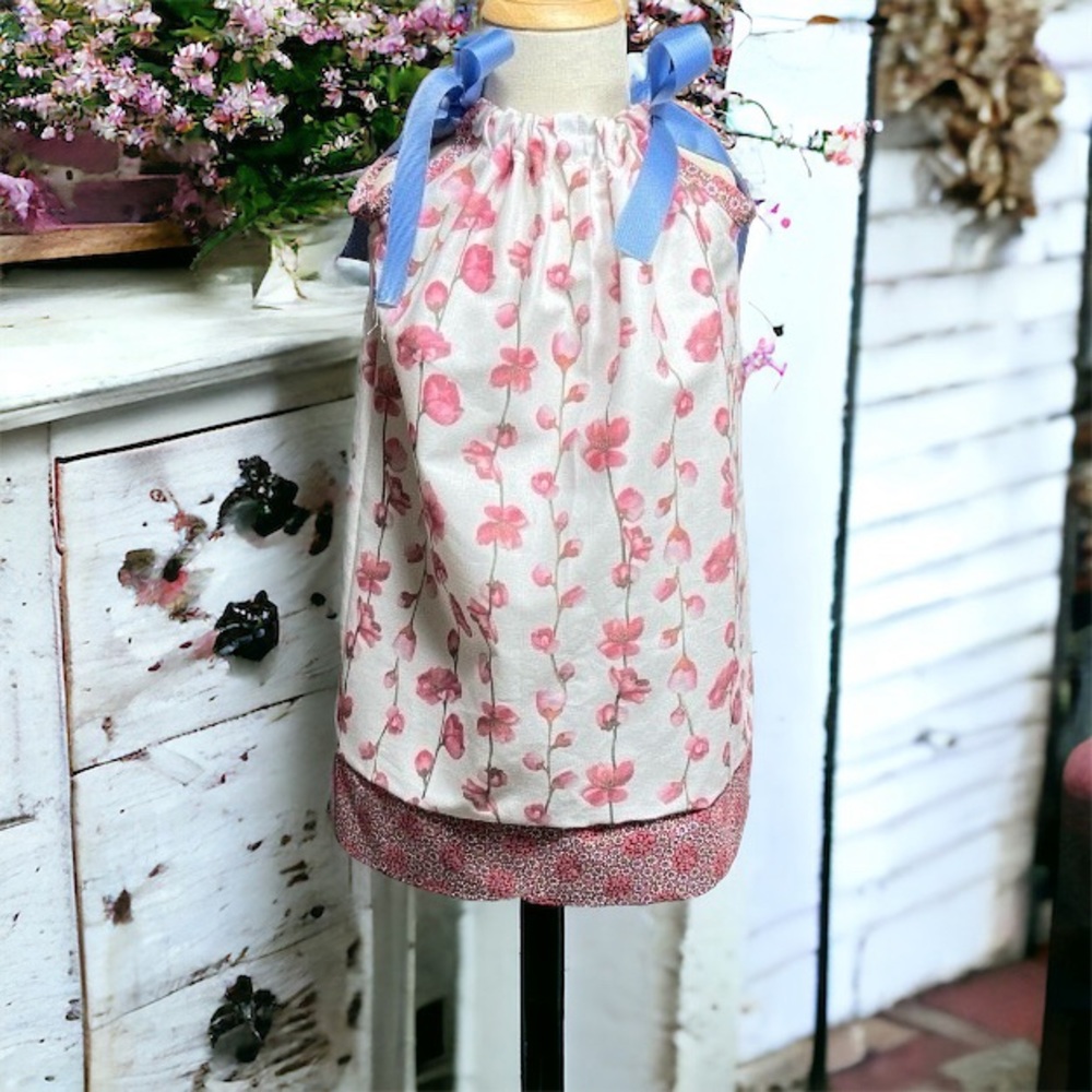12 to 18 month handmade pillowcase dress.  Handmade by me.
